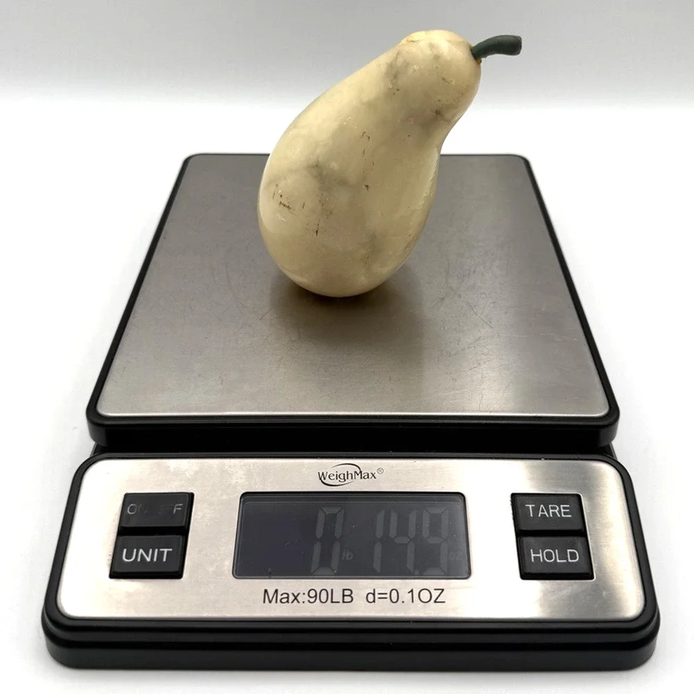 Alabaster Stone Fruit Pear Realistic Hand Carved Marbled Vintage Figurine 4